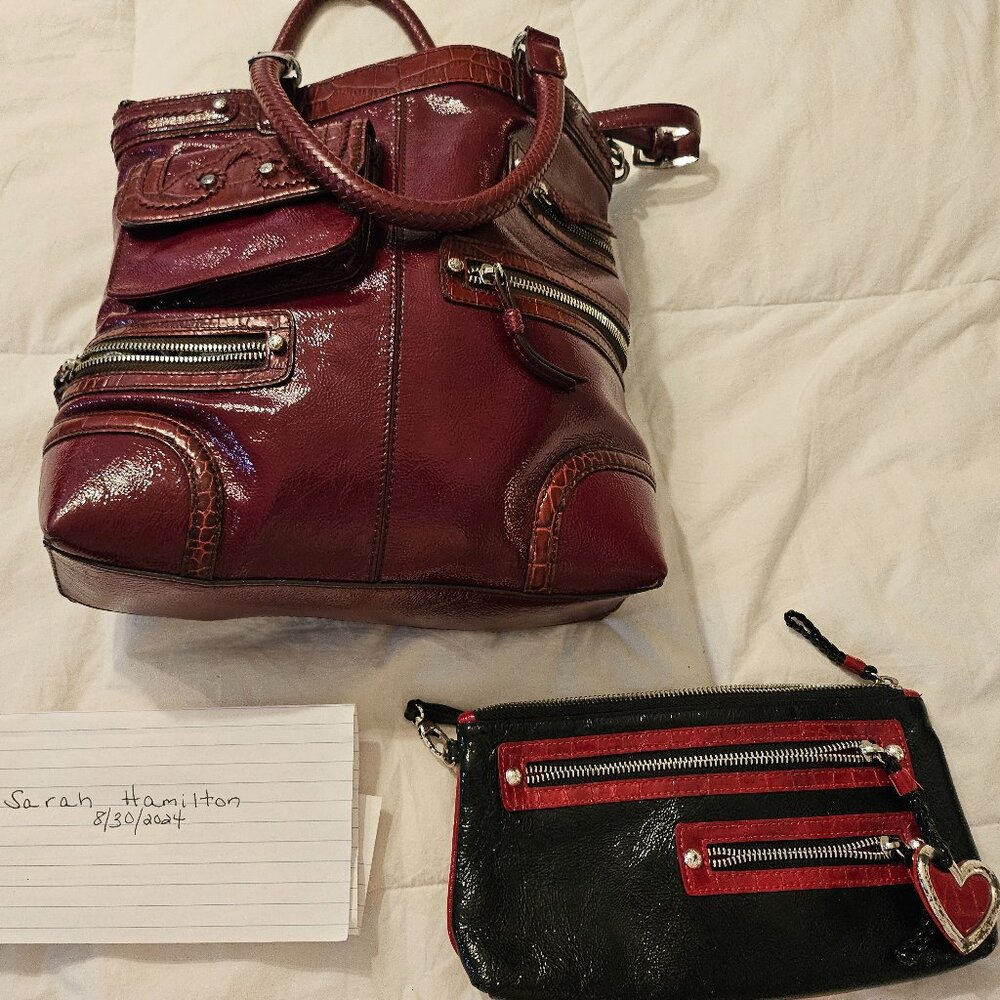 Brighton Patent Leather Purse and Wristlet Combo